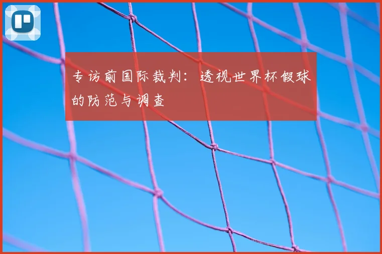 专访前国际裁判:透视世界杯假球的防范与调查